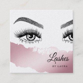 Long Beautiful Lashes Eyes and Brows Hand drawn Square