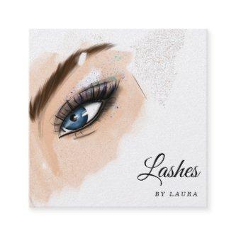 Long Beautiful Lashes Eyes and Brows Hand drawn Square