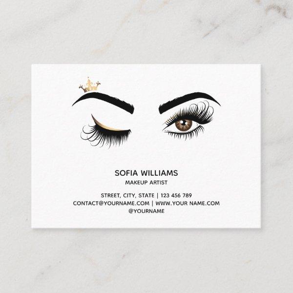 Long Beautiful Lashes Wink Eye Crown Aftercare Referral Card