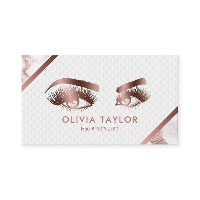Long Lashes & Brows Makeup Artist Rose Gold Marble