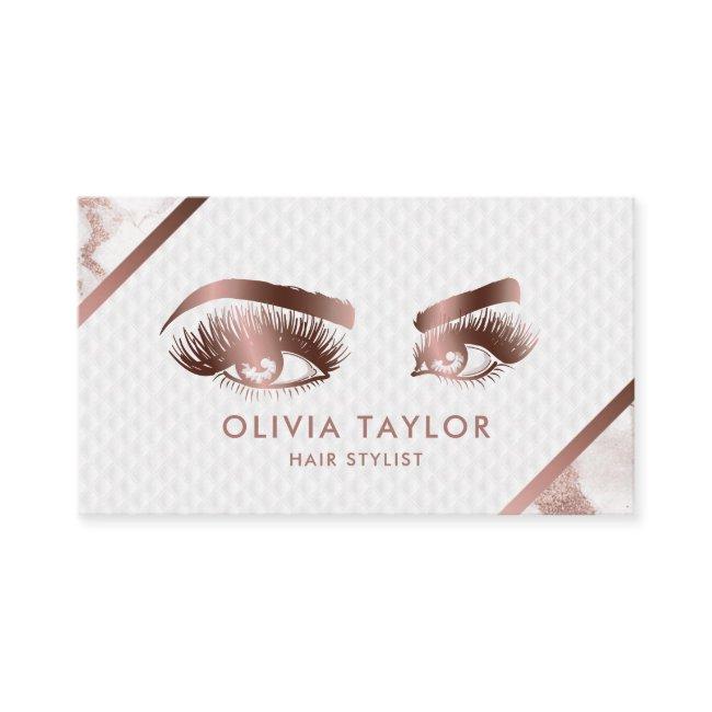 Long Lashes & Brows Makeup Artist Rose Gold Marble
