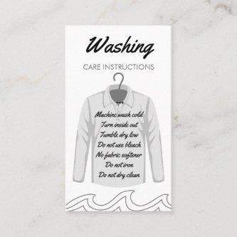 Long Sleeve Neck Shirt Washing Care Instruction