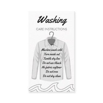 Long Sleeve Neck Shirt Washing Care Instruction