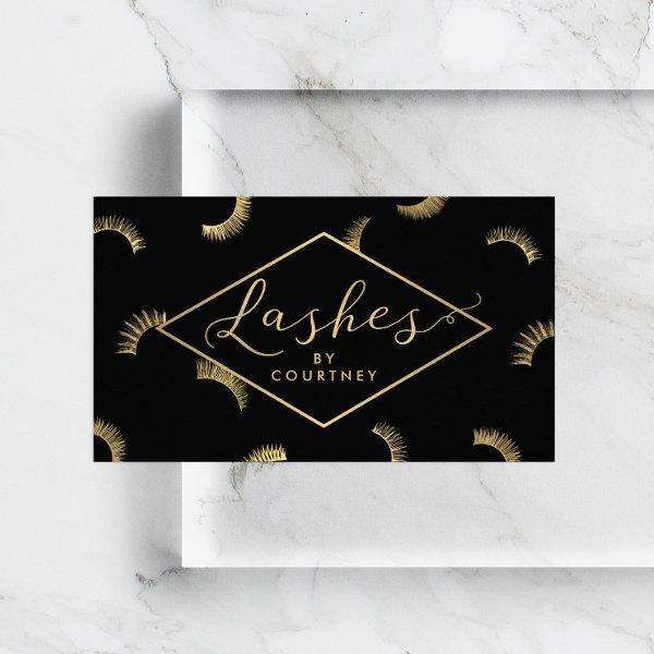 Lots of Lashes Pattern Lash Salon Black/Gold