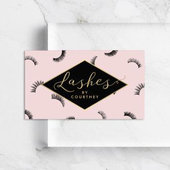 Lots of Lashes Pattern Lash Salon Pink/Black/Gold