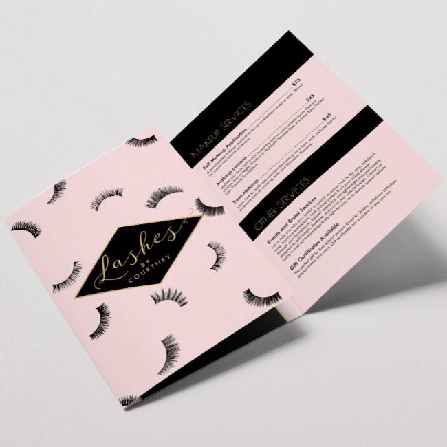 Lots of Lashes Pattern Lash Salon Pink Brochure