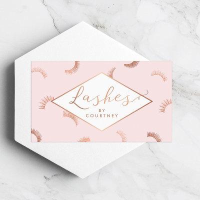Lots of Lashes Pattern Lash Salon Pink/Rose Gold
