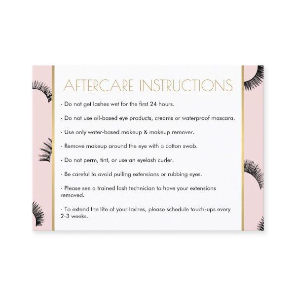 Lots of Lashes Salon Pink/Black Aftercare Card