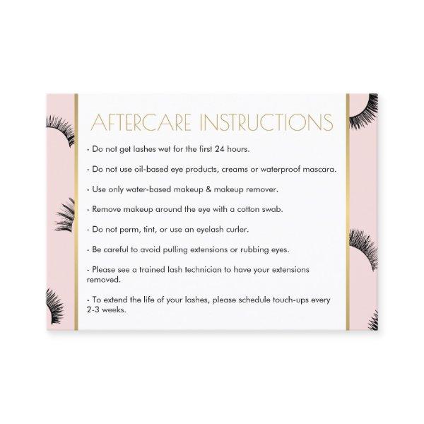 Lots of Lashes Salon Pink/Black Aftercare Card