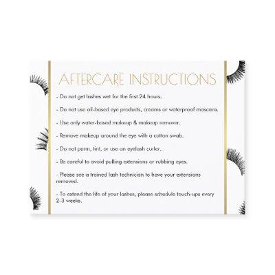 Lots of Lashes Salon White/Black Aftercare Card