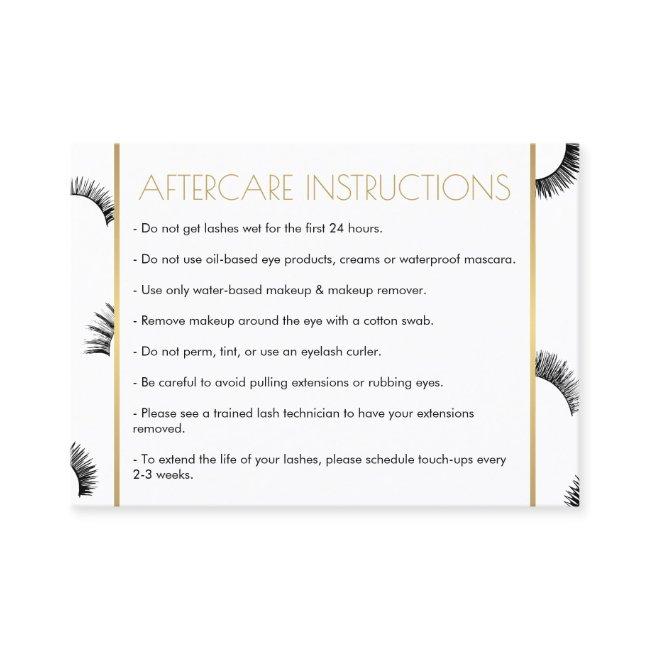 Lots of Lashes Salon White/Black Aftercare Card