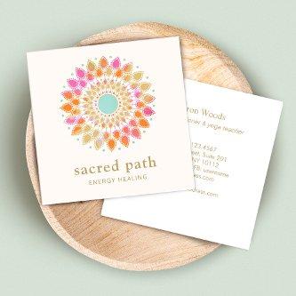 Lotus Flower  Floral Mandala Square