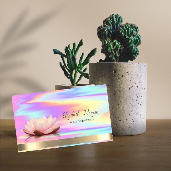Lotus Flower Gold Yoga Instructor Holographic