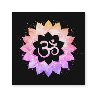 ~* Lotus Flower Mandala Om Aum.  Symbol Square