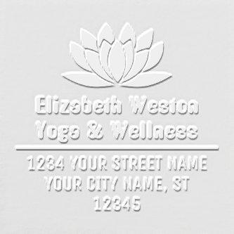 Lotus Flower Silhouette Name Address LS.05 Embosser