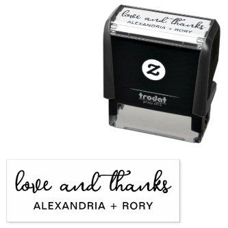 Love and Thanks Script Self-inking Stamp