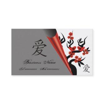 Love Birds On Sakura Tree And Chinese Love Symbol