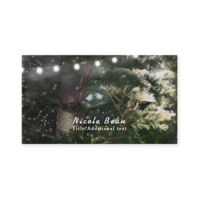 Love Birds + Pine Tree Night Rustic String Lights