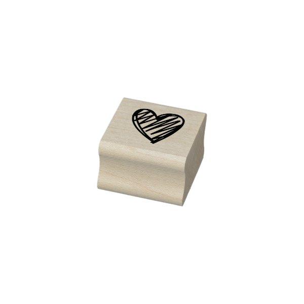 LOVE DOODLE HEART Sign Punch Cards loyalty card  Rubber Stamp