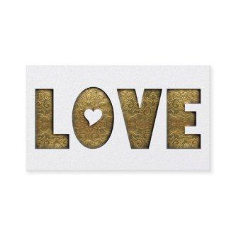 Love Gold Text Word Elegant Golden Decorative