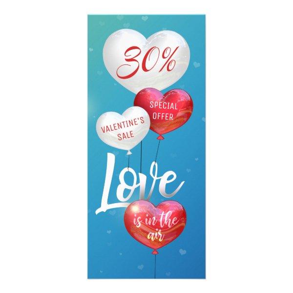 Love Is In The Air Valentine Balloon Discount Card
