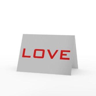 Love Red Silver Gray Color Greeting Card