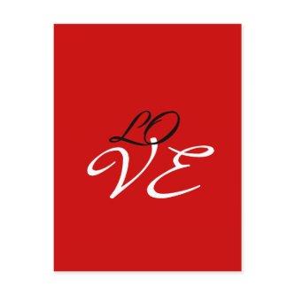 Love Red White Black Color Greeting Card