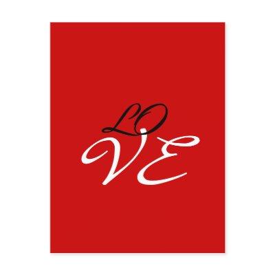 Love Red White Black Color Greeting Card