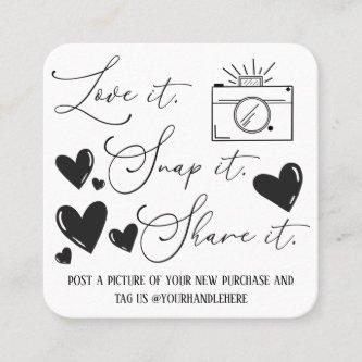 Love Snap Share Camera Hearts Script Etsy Business Square