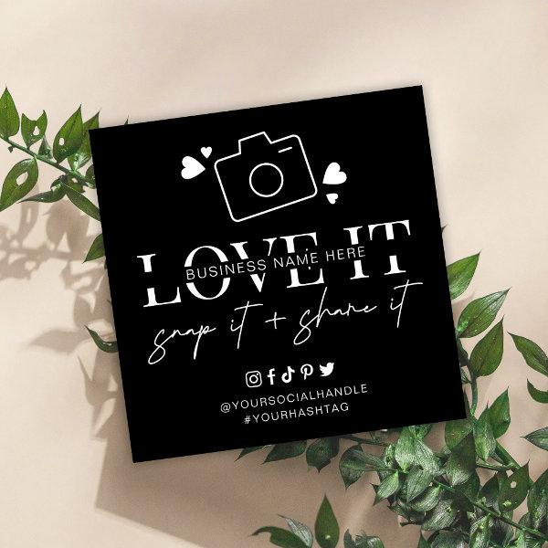 Love Snap Share Social Media Minimalist Font Logo  Square