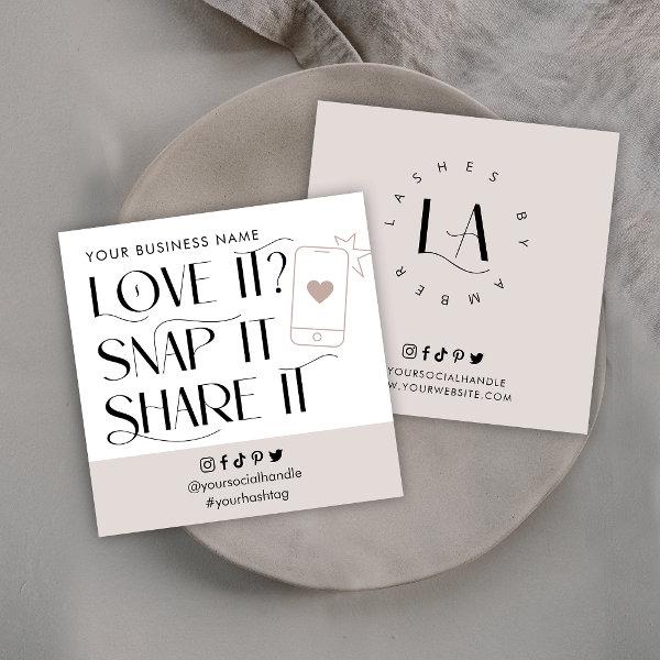Love Snap Share Social Media Modern Font Logo Square