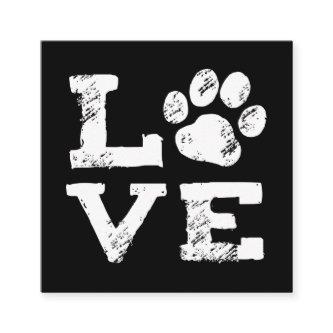 LOVE with Dog Paw Print - Pet Care - Dog Walker Square