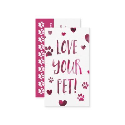 love your pet punch card bokeh