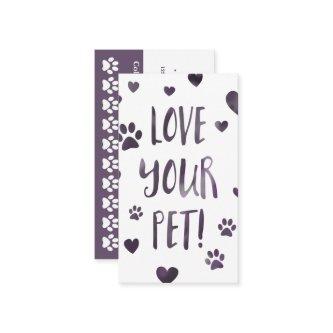 love your pet punch card bokeh