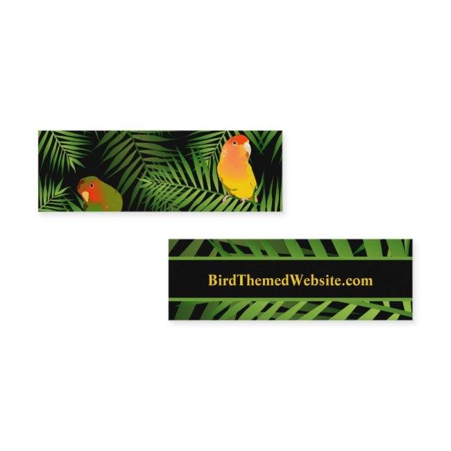 Lovebird Parrot Black Tropical Bird Blog Website Calling Card