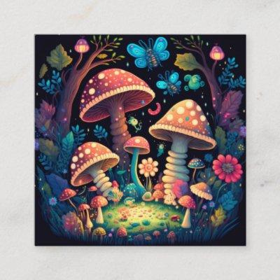 Lovely cute magic mushrooms   square