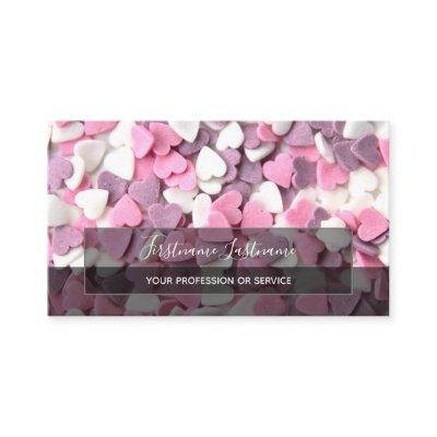 Lovely hearts elegant rectangles semi-transparent
