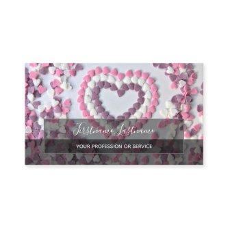 Lovely hearts elegant rectangles semi-transparent