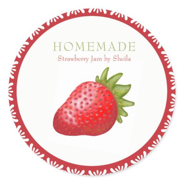 Lovely Realistic Strawberry Graphic  Classic Round Sticker