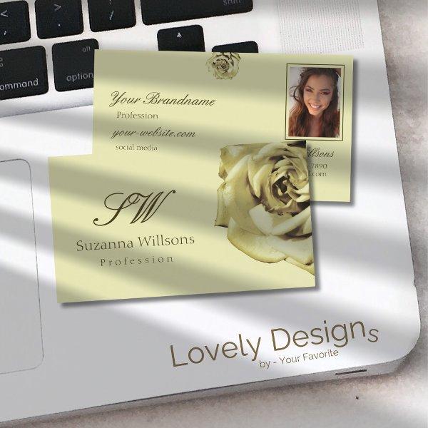 Lovely Rose Plain Pastel Beige with Initials Photo