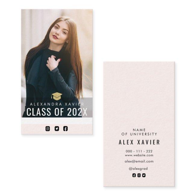lovely text modern graduation insert card