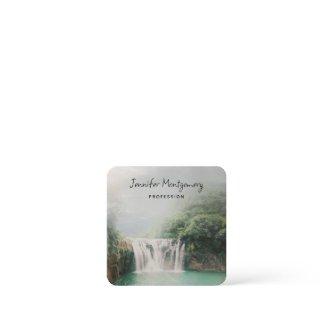 Lovely Waterfall in a Mountain Forest Square