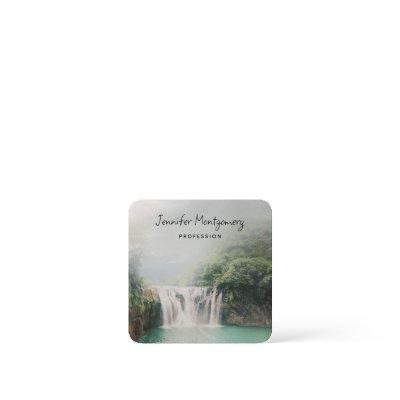 Lovely Waterfall in a Mountain Forest Square