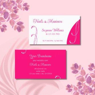 Lovely White and Pink Ornamental Squiggled Ornate