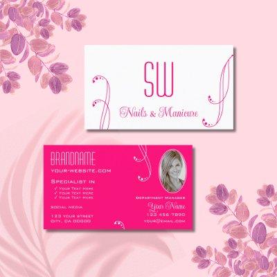 Lovely White Pink Ornate with Monogram and Photo
