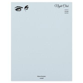 Loving Light Blue Defined Drawing Female Glance Letterhead