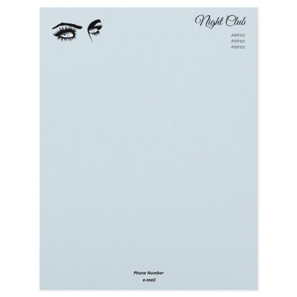 Loving Light Blue Defined Drawing Female Glance Letterhead
