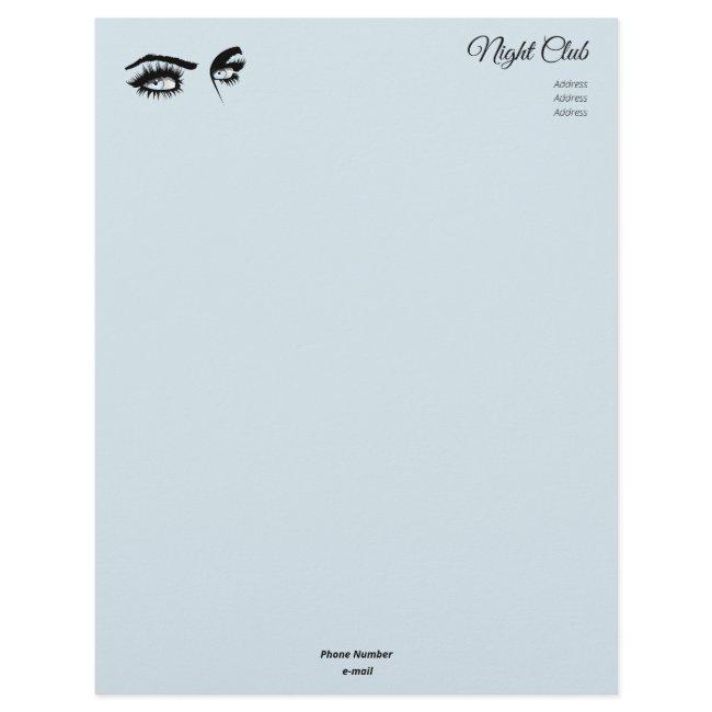 Loving Light Blue Defined Drawing Female Glance Letterhead