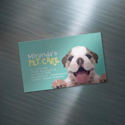 Low Poly Dog Pet Care Grooming Bathing Food Salon  Magnet