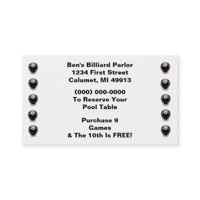 Loyalty Billiard Punch 8 Ball eight pool hall card